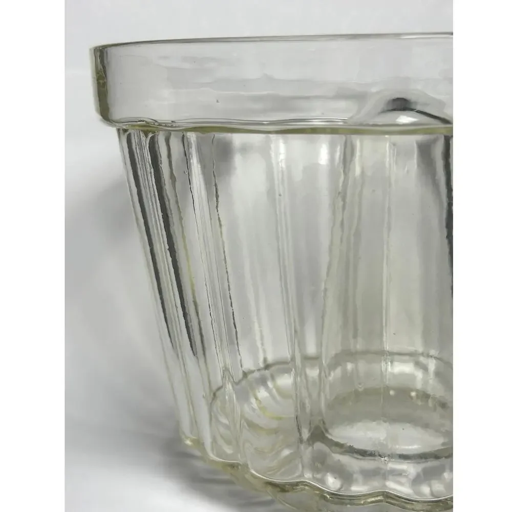 Vintage 1930s clear bundt jello cake mold Schott Jenaer Glas Borosilica Germany